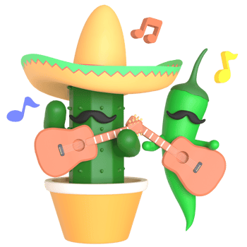 3d render cactus cinco de mayo illustration on transparent background png