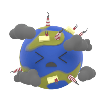 Global Pollution 3D Illustration png