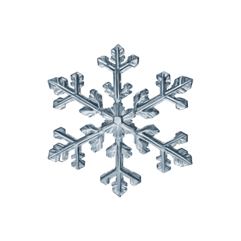 3D Snow Charm Decorative Snowflakes Isolated on Transparent Background png