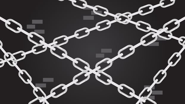 Chain illustration with a wall background. vector