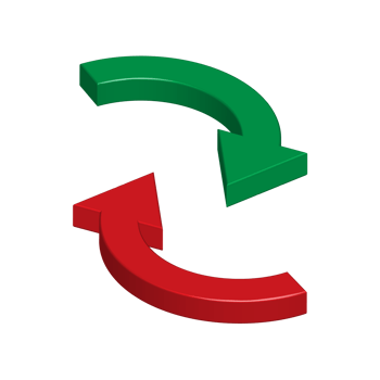 3d arrow icon cycle direction of green and red refresh symbol design for element png