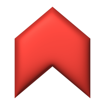 Red arrow upward direction symbol realistic 3d icon design for element png
