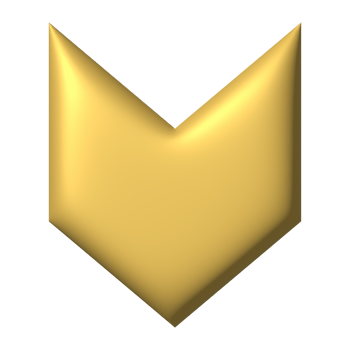 Yellow arrow downward direction symbol realistic 3d icon design for element png