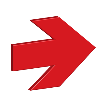 Realistic 3d icon red arrow direction symbol design for element png