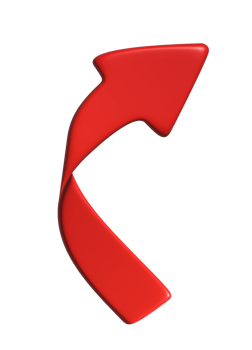 Realistic 3d icon red arrow direction symbol design for element png