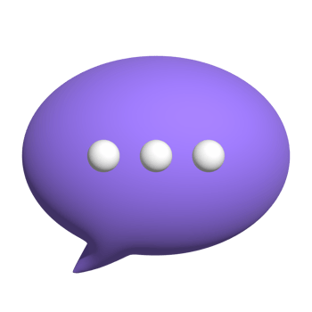 3d speech bubble icon of purple chat symbol png