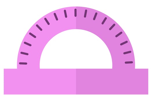Flat illustration of protractor ruler isolated on white background. vector