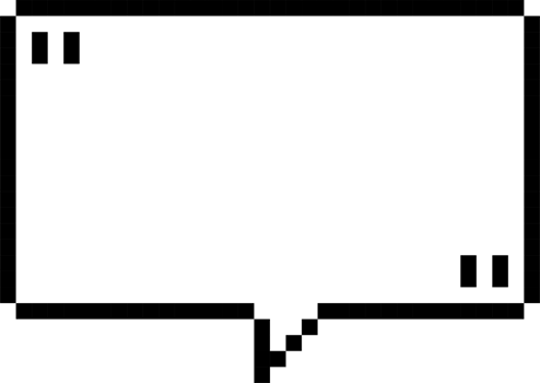 8bit retro game pixel speech bubble balloon with quotation marks, icon sticker memo keyword planner text box banner png