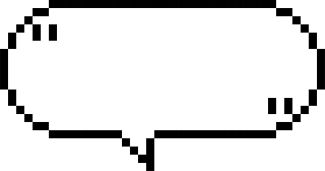 8bit retro game pixel speech bubble balloon with quotation marks, icon sticker memo keyword planner text box banner png