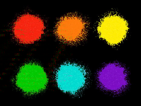 Hand drawn powder explosion textured spots vector