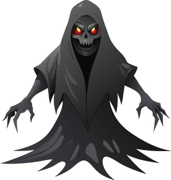 Spooky Ghost Haunts the Night. AI-generated. vector