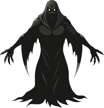 Spooky Ghost Haunts the Night. AI-generated. vector