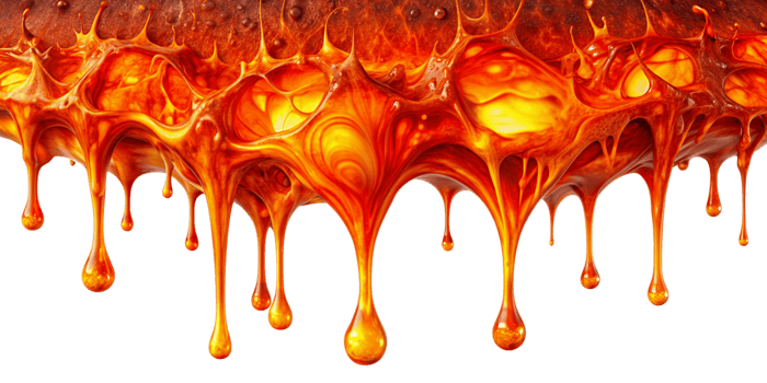 Hot molten Lava melt dropping isolated on background png