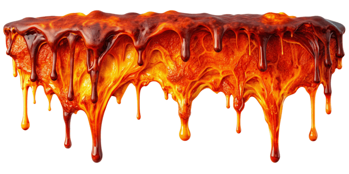 Hot molten Lava melt dropping isolated on background png