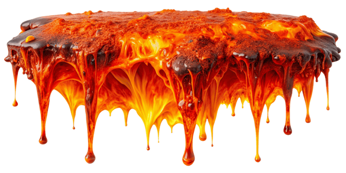 Hot molten Lava melt dropping isolated on background png