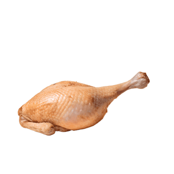 Roasted turkey leg on white background, perfect for Thanksgiving dinner, holiday meals, and culinary presentations. png