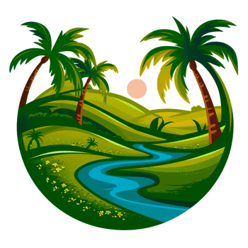 Isolated river nature landscape png