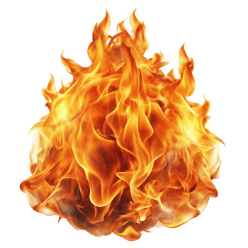 Fire flames on a transparent background png