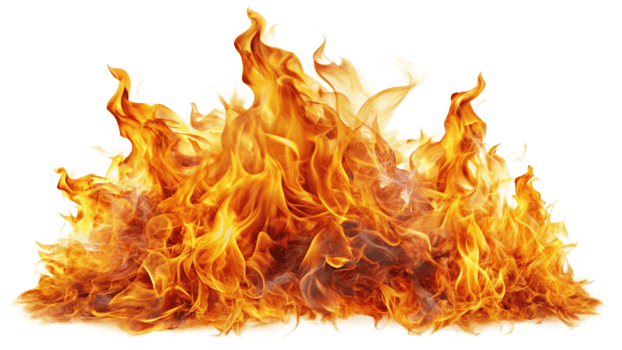 Fire flames on a transparent background png