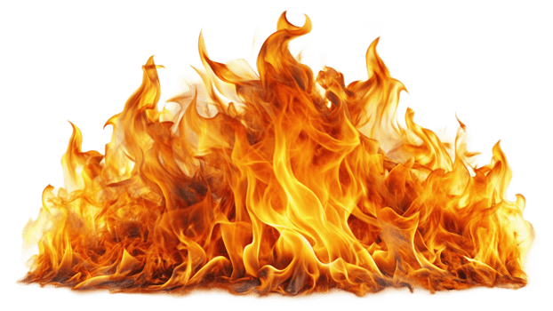 Fire flames on a transparent background png