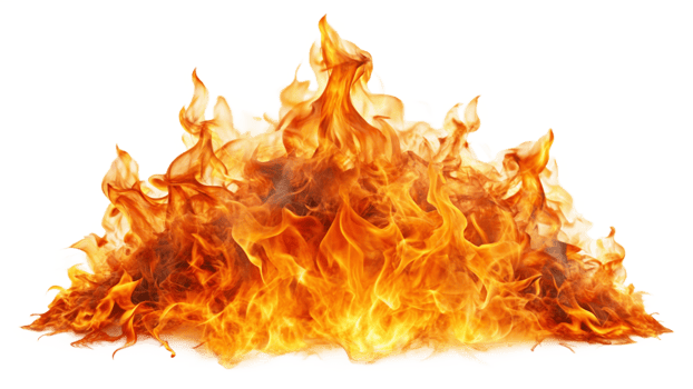 Fire flames on a transparent background png