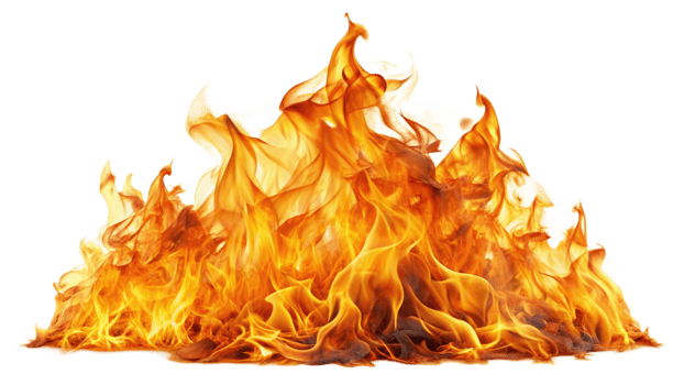 Fire flames on a transparent background png