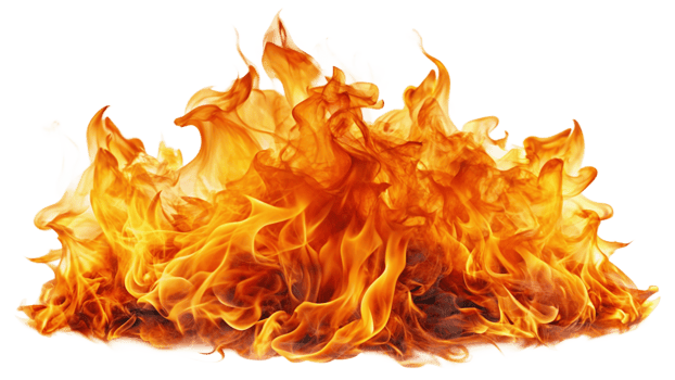 Fire flames on a transparent background png