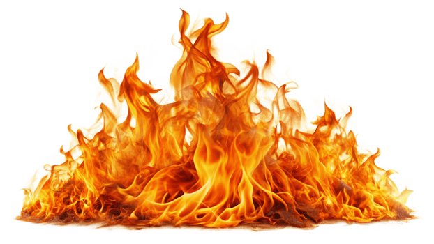 Fire flames on a transparent background png