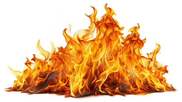 Fire flames on a transparent background png