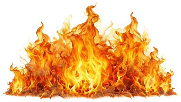 Fire flames on a transparent background png