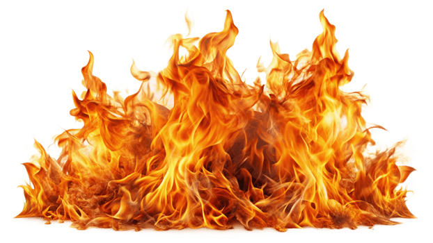 Fire flames on a transparent background png