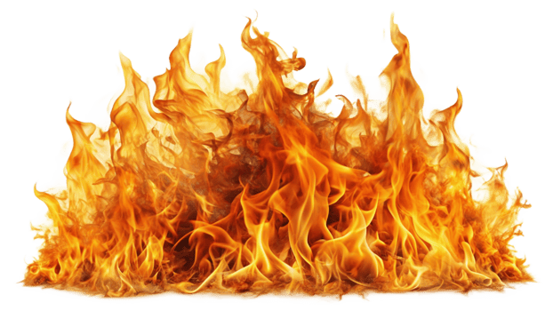 Fire flames on a transparent background png