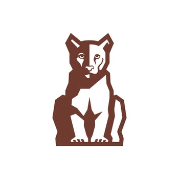 sit down cougar logo illustration vector