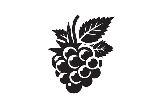 Silhouette black-and-white image of Berrie. black Berrie silhouette vector