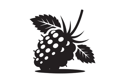 Silhouette black-and-white image of Berrie. black Berrie silhouette vector