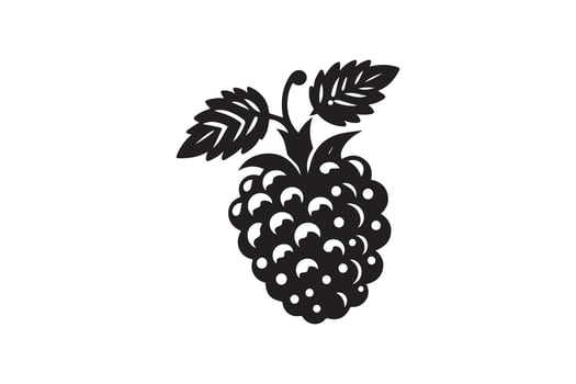 Silhouette black-and-white image of Berrie. black Berrie silhouette vector