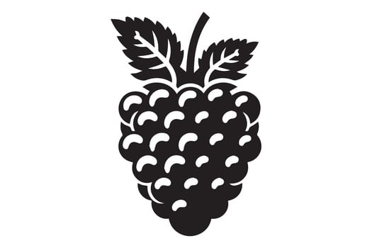 Silhouette black-and-white image of Berrie. black Berrie silhouette vector