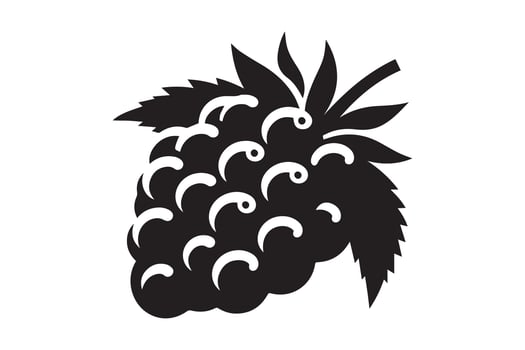 Silhouette black-and-white image of Berrie. black Berrie silhouette vector
