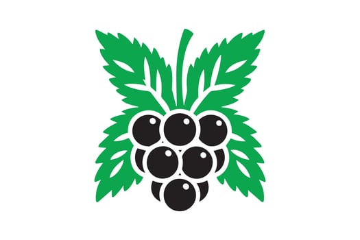 Silhouette black-and-white image of Berrie. black Berrie silhouette vector