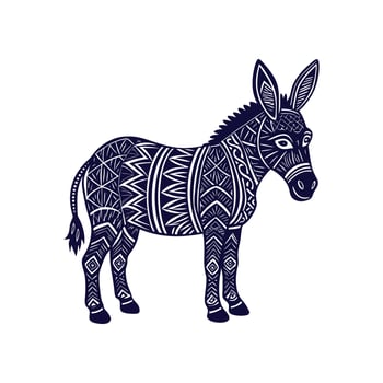 donkey silhouettes Clip art isolated illustration on a white background vector