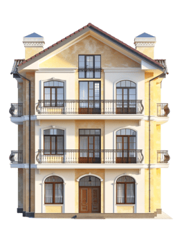 Quadruplex house on transparent background png