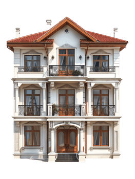 Quadruplex house on transparent background png