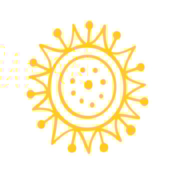 Cute doodle sun shine. Doodle sun sketch illustration. Hand drawn cute orange sun set. Scribble doodle children drawn style. illustration vector