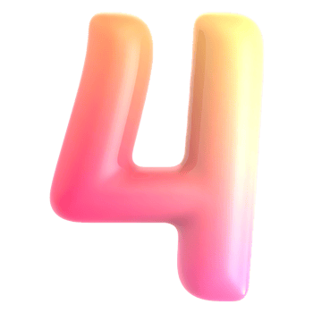 Gradient Number 4 3d rendering png