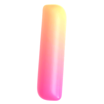 Gradient letter I font 3d render png