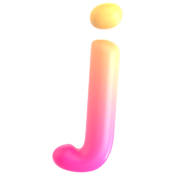 Gradient letter j font 3d rendering png