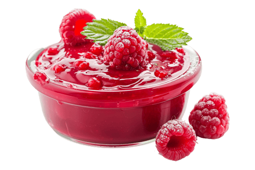 Raspberry pudding alone against transparent background png