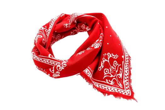 Red bandana against transparent background png