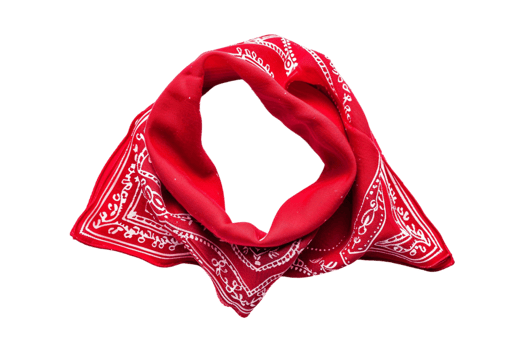 Red bandana against transparent background png