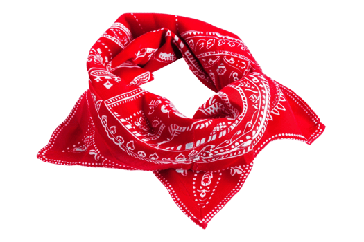 Red bandana against transparent background png